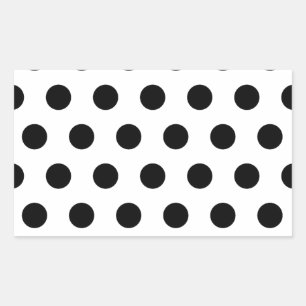 Sticker Rectangulaire Pois noirs et blancs personnalisés