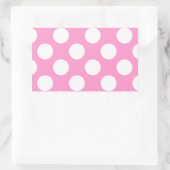Sticker Rectangulaire Pois roses et blancs (Sac)