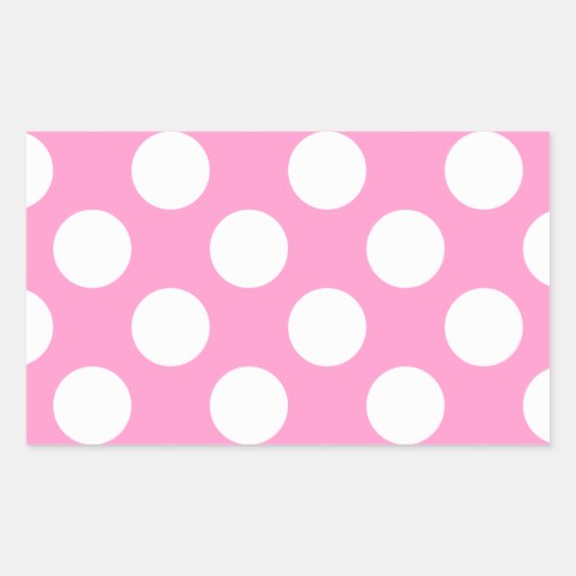 Sticker Rectangulaire Pois roses et blancs (Devant)