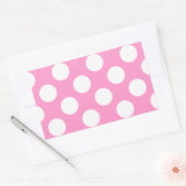 Sticker Rectangulaire Pois roses et blancs (Enveloppe)