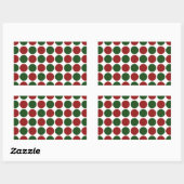 Sticker Rectangulaire Pois rouges et verts en blanc (Feuille)