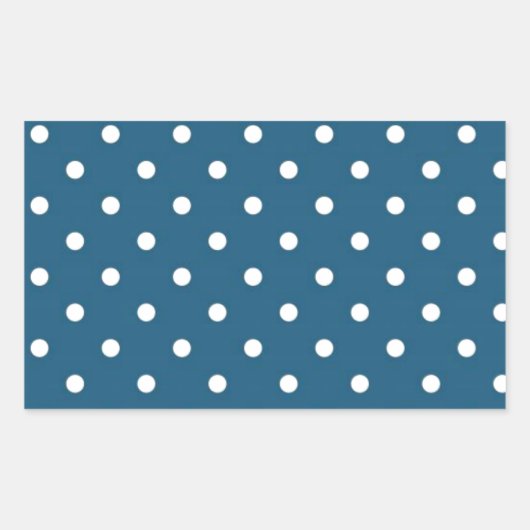 Sticker Rectangulaire Pois turquoises (Devant)