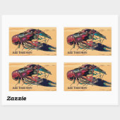 Sticker Rectangulaire Poisson à la coque en bois (Feuille)