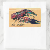 Sticker Rectangulaire Poisson à la coque en bois (Sac)