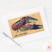 Sticker Rectangulaire Poisson à la coque en bois (Enveloppe)