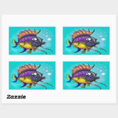 Sticker Rectangulaire Poisson arc-en-ciel (Feuille)