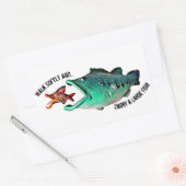 Sticker Rectangulaire Poisson avec attitude par l'artiste Mike Quinn (Enveloppe)