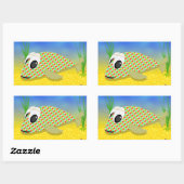 Sticker Rectangulaire Poisson Carton mignon (Feuille)