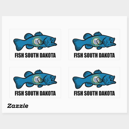 Sticker Rectangulaire Poisson Dakota du Sud (Feuille)