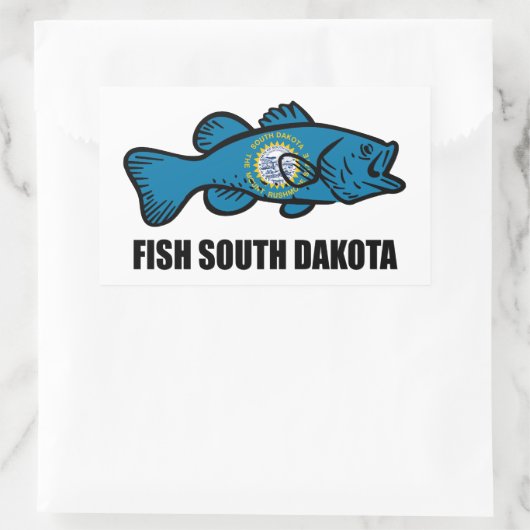Sticker Rectangulaire Poisson Dakota du Sud (Sac)