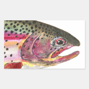 Sticker Rectangulaire Poisson de truite arc-en-ciel