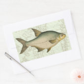 Sticker Rectangulaire Poisson d'eau douce sur la carte (Enveloppe)