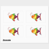 Sticker Rectangulaire Poisson d'or caricature (Feuille)