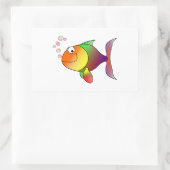 Sticker Rectangulaire Poisson d'or caricature (Sac)