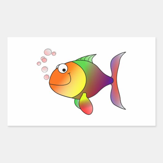 Sticker Rectangulaire Poisson d'or caricature (Devant)