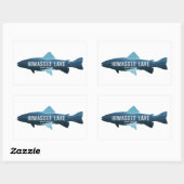 Sticker Rectangulaire Poisson du lac Hiwassee Caroline du Nord (Feuille)