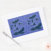Sticker Rectangulaire Poisson Gras Baignade Océan Bleu Pêche (Enveloppe)