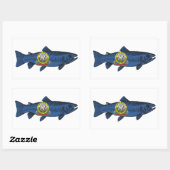 Sticker Rectangulaire Poisson Idaho truite (Feuille)