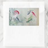 Sticker Rectangulaire Poisson Koi avec Lotus (Sac)