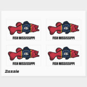 Sticker Rectangulaire Poisson Mississippi (Feuille)