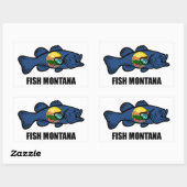 Sticker Rectangulaire Poisson Montana Bass (Feuille)