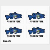 Sticker Rectangulaire Poisson New York Bass (Feuille)