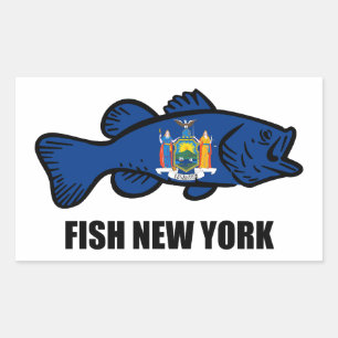 Sticker Rectangulaire Poisson New York Bass