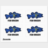 Sticker Rectangulaire Poisson Oregon (Feuille)
