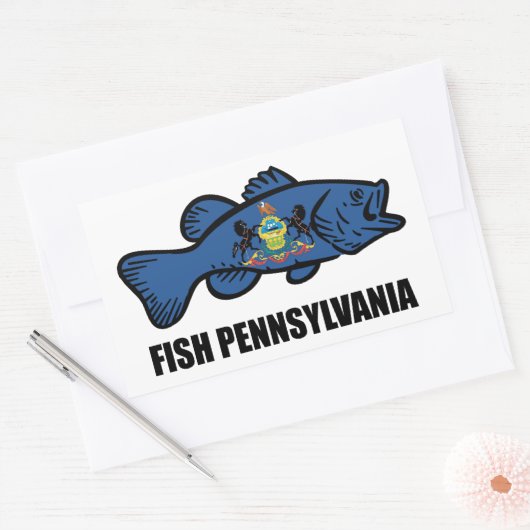 Sticker Rectangulaire Poisson Pennsylvanie (Enveloppe)