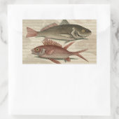 Sticker Rectangulaire Poisson Perche rouge Art pêcheur (Sac)