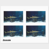 Sticker Rectangulaire Poisson-scie (Feuille)