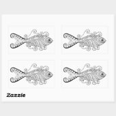 Sticker Rectangulaire Poisson stylisé (Feuille)