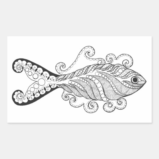 Sticker Rectangulaire Poisson stylisé (Devant)