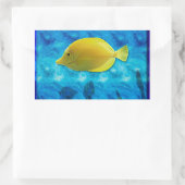 Sticker Rectangulaire Poisson Tropical Jaune (Sac)