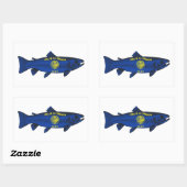 Sticker Rectangulaire Poisson truite de l'Oregon (Feuille)