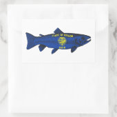 Sticker Rectangulaire Poisson truite de l'Oregon (Sac)