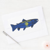 Sticker Rectangulaire Poisson truite de l'Oregon (Enveloppe)