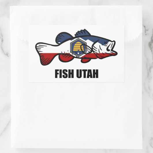 Sticker Rectangulaire Poisson Utah (Sac)