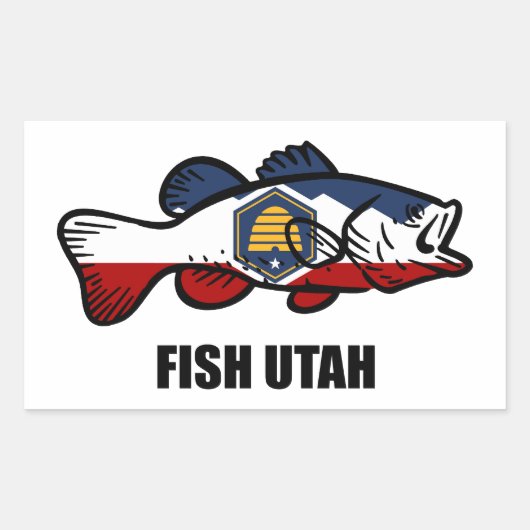Sticker Rectangulaire Poisson Utah (Devant)