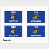 Sticker Rectangulaire Poisson Wisconsin (Feuille)