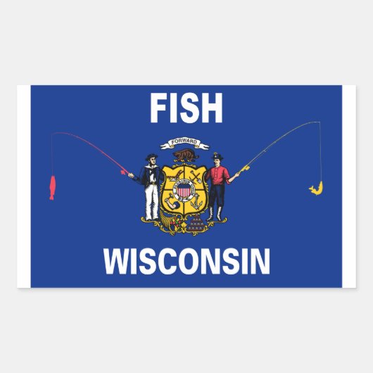 Sticker Rectangulaire Poisson Wisconsin (Devant)