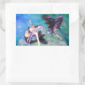 Sticker Rectangulaire Poissons - Deux sirènes nageant en boucle (Sac)