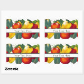 Sticker Rectangulaire Poivrons Bell et tomates (Feuille)