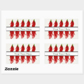Sticker Rectangulaire Poivrons de chili séchés (Feuille)