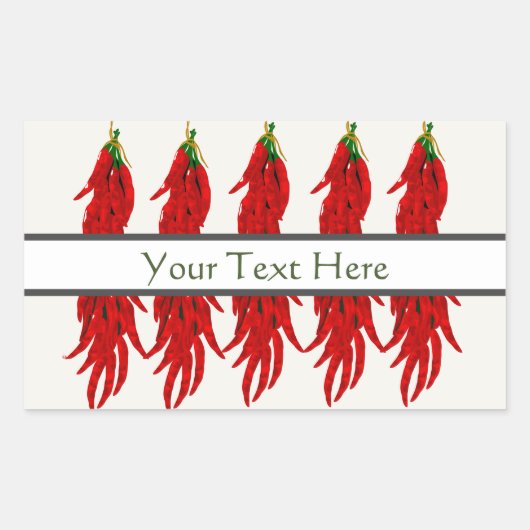 Sticker Rectangulaire Poivrons de chili séchés (Devant)