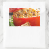 Sticker Rectangulaire Poivrons farcis au four avec sauce à la viande et  (Sac)