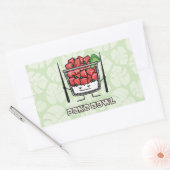 Sticker Rectangulaire Poke bowl Hawaii crudités de salade de poisson cho (Enveloppe)