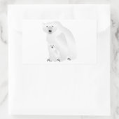 Sticker Rectangulaire Polar Bear Maman et Cub (Sac)