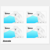 Sticker Rectangulaire Polar Bear Maman et Cub (Feuille)