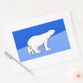 Sticker Rectangulaire Polar Bear Mom and Cub Peinture - Wildlife Art (Enveloppe)